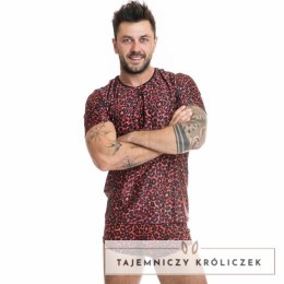 Anais Men T-Shirt Tribal XL czerwona mikrofibra, zwierzęcy print ANAIS MEN