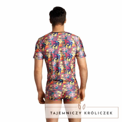 Anais Men T-shirt Komiksowy M - Kolorowy, Dopasowany, Modal ANAIS MEN