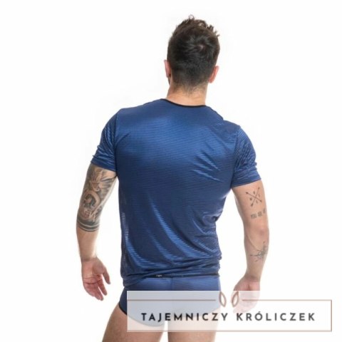 Anais Men T-shirt morski XL - czarny tiul z granatowymi paskami ANAIS MEN