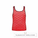 Anais Men Top XL Czerwony Koronkowy Bez Rękawow Kwiatowy Wzor ANAIS MEN