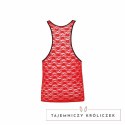 Anais Men Top XL Czerwony Koronkowy Bez Rękawow Kwiatowy Wzor ANAIS MEN