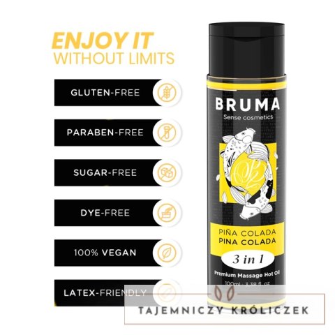 BRUMA Premium Olejek do Masażu 3w1 Pina Colada Efekt Ciepła 100ml BRUMA