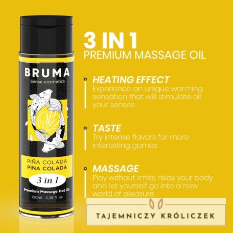 BRUMA Premium Olejek do Masażu 3w1 Pina Colada Efekt Ciepła 100ml BRUMA
