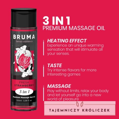BRUMA Premium Olejek do Masażu 3w1 Truskawka Heat Effect 100ml BRUMA