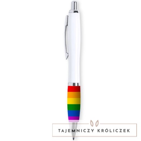 Pride Flaga LGBT z białym piorem - trwały materiał, wyrazisty nadruk PRIDE