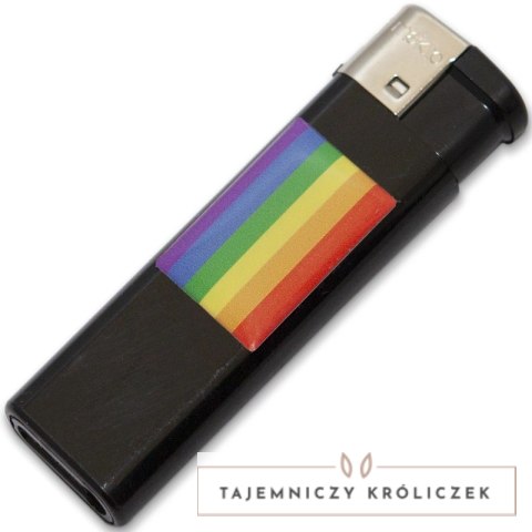 Pride Zapalniczka Akumulatorowa Czarna z Flagą Kolorowa Kropla PRIDE