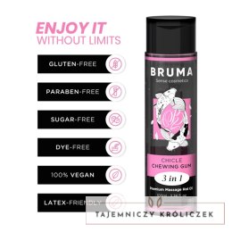 BRUMA Premium Olejek Masażowy 3w1 Guma do Żucia, efekt ciepła, 100ml BRUMA