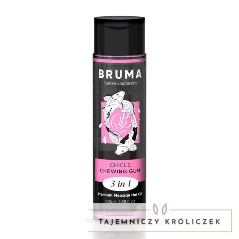 BRUMA Premium Olejek Masażowy 3w1 Guma do Żucia, efekt ciepła, 100ml BRUMA