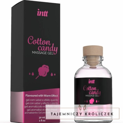 INTT Cotton Candy Żel do masażu rozgrzewający 30 ml słodki aromat INTT