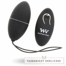 Womanvibe Alsan Egg - silikonowa maszyna intymna z pilotem, czarna WOMANVIBE