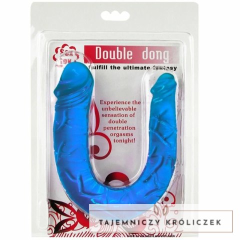 Baile Double Joy - elastyczny model intymny podwojny, niebieski, 30,5 cm BAILE
