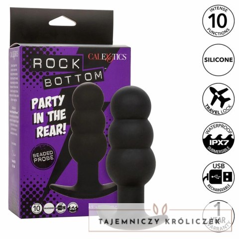 CalExotics Rock Bottom Beaded czarna sonda analna 10 trybow silikon USB CALEXOTICS