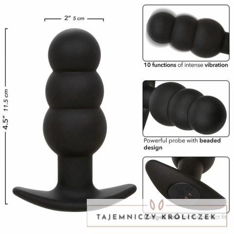 CalExotics Rock Bottom Beaded czarna sonda analna 10 trybow silikon USB CALEXOTICS