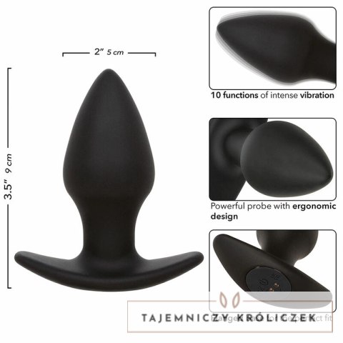 CalExotics Rock Bottom Perfect Plug 10 Trybow Wibracji Czarny Silikon CALEXOTICS