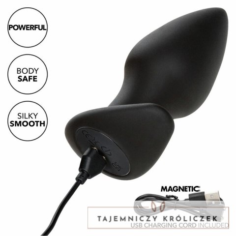 CalExotics Rock Bottom Perfect Plug 10 Trybow Wibracji Czarny Silikon CALEXOTICS