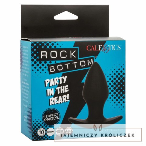 CalExotics Rock Bottom Perfect Plug 10 Trybow Wibracji Czarny Silikon CALEXOTICS