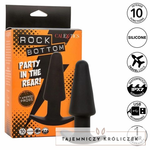 CalExotics Rock Bottom Stożkowa Sonda Wibracyjna 10 Trybow Czarna Silikon CALEXOTICS