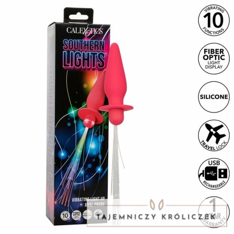 CalExotics Southern Lights sonda analna LED 10 trybow silikon rożowy CALEXOTICS