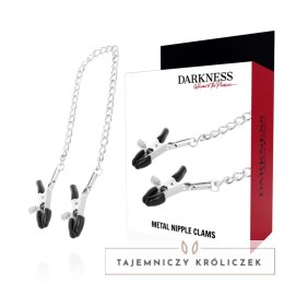 Darkness Metalowe Zaciski Regulowane na Sutki z Łańcuszkiem Unisex DARKNESS