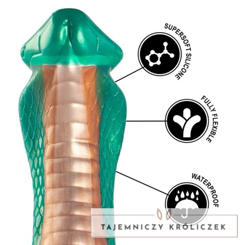 EPIC Python Cobra Zielony - Model silikonowy inspirowany mitologią, 205 mm EPIC