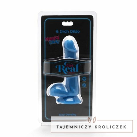 GET REAL Happy Dicks 12 cm model z kulkami, niebieski, przyssawka GET REAL