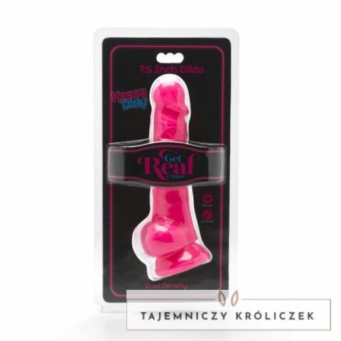 Get Real Happy Dicks 19 cm model z kulkami, rożowy - przyssawka GET REAL