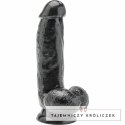 Get Real model 12 cm z kulkami czarny - anatomiczny model intymny PVC GET REAL