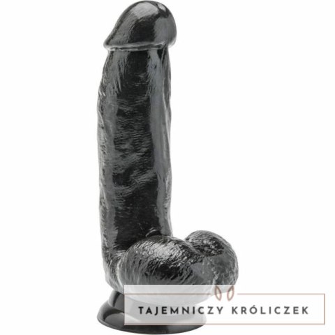Get Real model 12 cm z kulkami czarny - anatomiczny model intymny PVC GET REAL