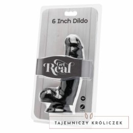 Get Real model 12 cm z kulkami czarny - anatomiczny model intymny PVC GET REAL