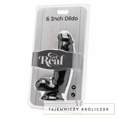 Get Real model 12 cm z kulkami czarny - anatomiczny model intymny PVC GET REAL