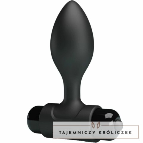 Pretty Love BI-040077 Wibrujący anatomiczny korek silikonowy czarny 10 trybow PRETTY LOVE