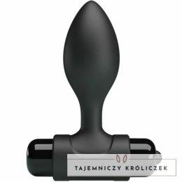 Pretty Love BI-040077 Wibrujący anatomiczny korek silikonowy czarny 10 trybow PRETTY LOVE