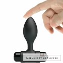 Pretty Love BI-040077 Wibrujący anatomiczny korek silikonowy czarny 10 trybow PRETTY LOVE