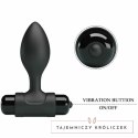 Pretty Love BI-040077 Wibrujący anatomiczny korek silikonowy czarny 10 trybow PRETTY LOVE