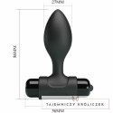 Pretty Love BI-040077 Wibrujący anatomiczny korek silikonowy czarny 10 trybow PRETTY LOVE