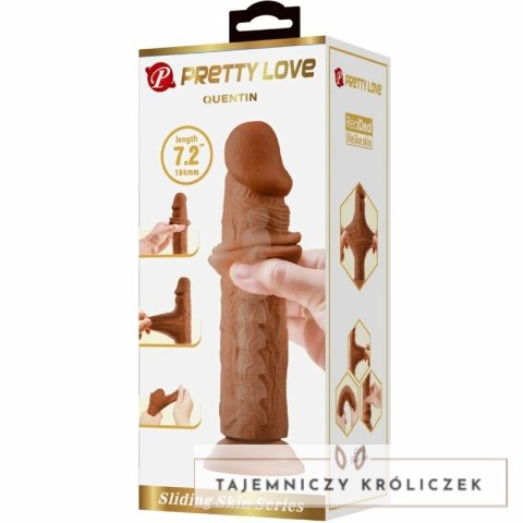 Pretty Love Quentin model anatomiczny TPR 18 cm brązowy z przyssawką PRETTY LOVE
