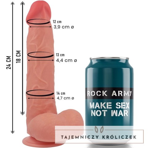 Rockarmy Liquid Silicone Raptor 24 cm - model z przyssawką, naturalny ROCK ARMY