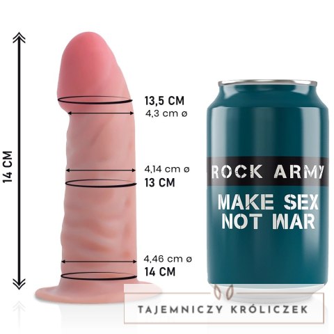 Rockarmy Tiger Model Podwojna Gęstość 14 cm Naturalny TPE Przyssawka ROCK ARMY