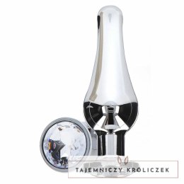 ToyJoy Diamond Bum Bijou Średni korek aluminiowy ze srebrnym kryształem 11 cm TOYJOY