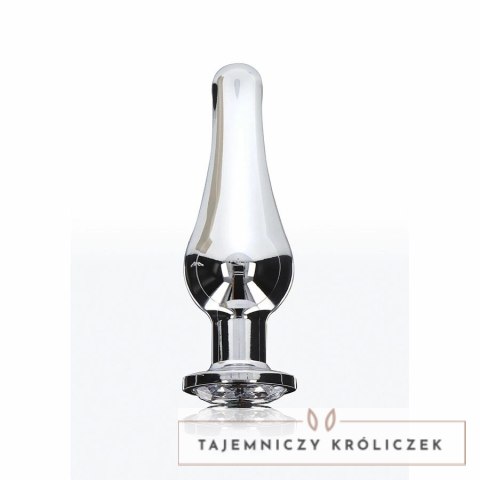ToyJoy Diamond Bum Bijou Średni korek aluminiowy ze srebrnym kryształem 11 cm TOYJOY