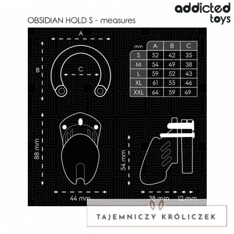 Addicted Toys Locked Obsidian Hold system blokujący Rozmiar S ADDICTED