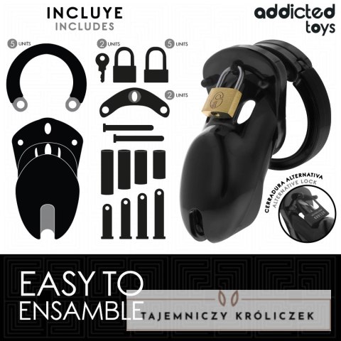 Addicted Toys Locked system zabezpieczający 10 cm z 5 pierścieniami ADDICTED