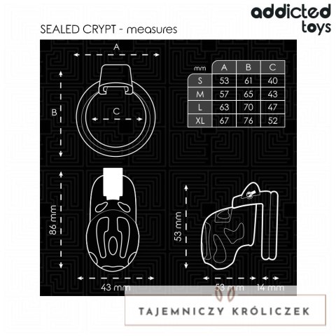 Addicted Toys Locked - system zabezpieczający, 8 cm, 4 rozmiary pierścieni ADDICTED