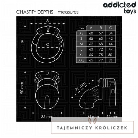 Addicted Toys system zabezpieczający, pierścień regulowany 7,5 cm ADDICTED