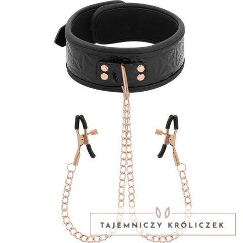 BEGME Black Edition kołnierz z neoprenu z łańcuszkiem i zaciskami, regulowany BEGME