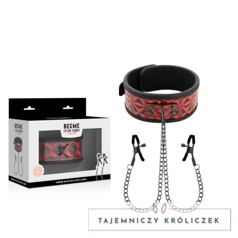 BEGME Red Edition - Kołnierz z neoprenową wyściołką i regulowanymi klipsami BEGME