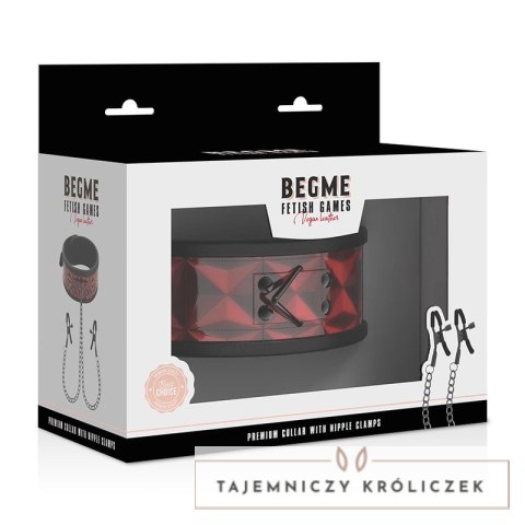 BEGME Red Edition - Kołnierz z neoprenową wyściołką i regulowanymi klipsami BEGME