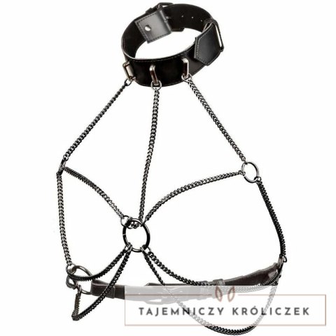 CalExotics Euphoria Plus Size - Uprząż z Kołnierzem i Łańcuszkami XL CALEXOTICS