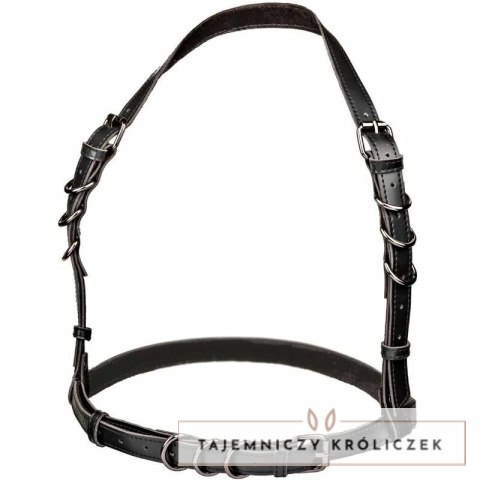 CalExotics Euphoria Plus Size szelki halter czarne z welurowym wnętrzem CALEXOTICS