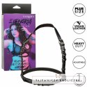 CalExotics Euphoria Plus Size szelki halter czarne z welurowym wnętrzem CALEXOTICS